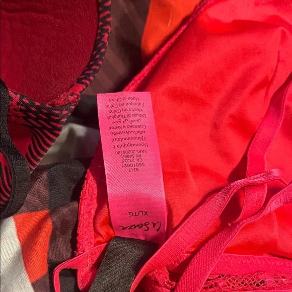 Women's Red Lace & Plaid Bralette Set - Picture 3 of 6